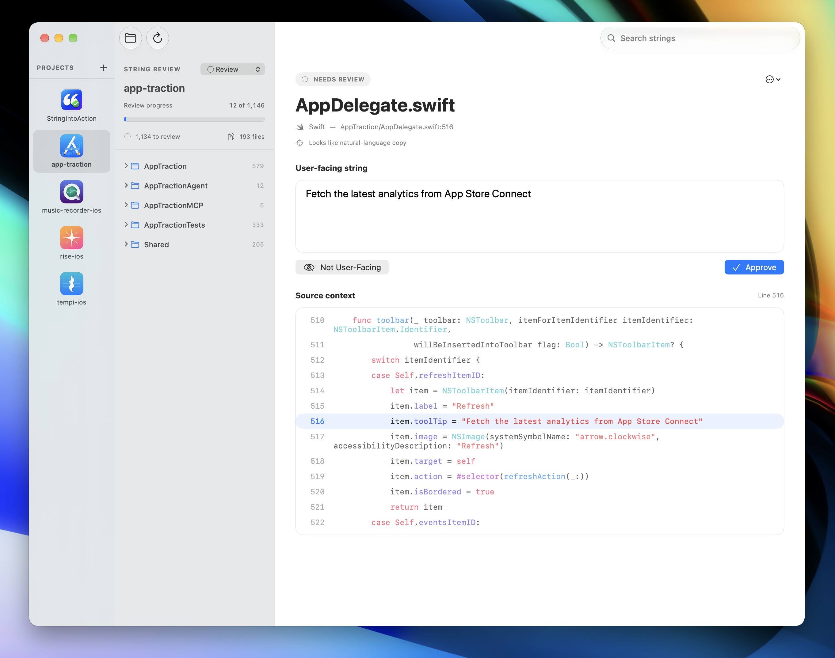 StringIntoAction screenshot